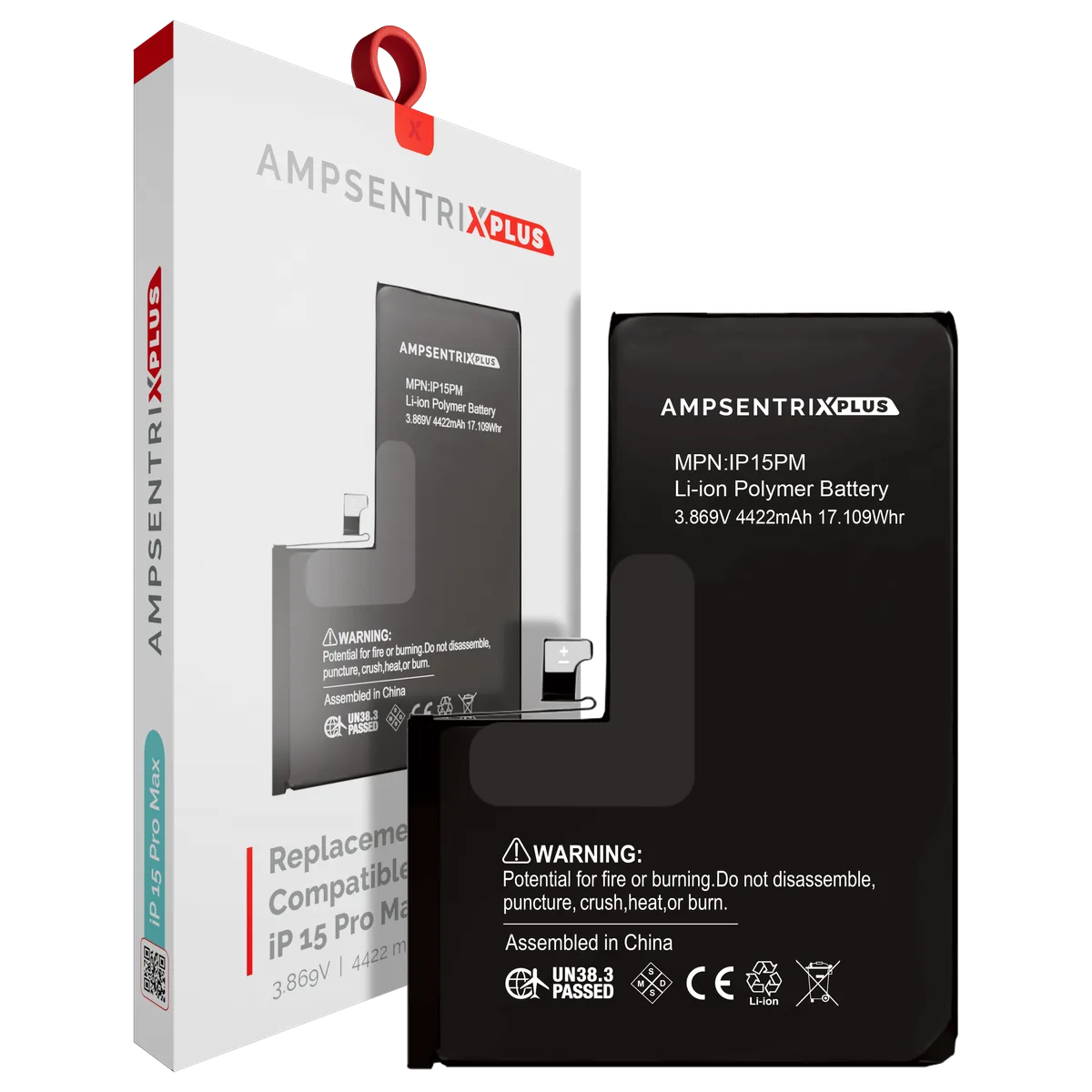 Batería iPhone 15 Pro Max Ampsentrix Plus